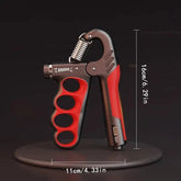 TEMU adjustable grip strength trainer with 4.99-99.79 kg resistance for fitness and hand strength training.
