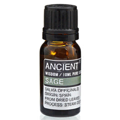 Sage essential oil in a 10ml bottle from AW Gifts, suitable for skincare and aromatherapy use.