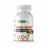 Green Life Cyprus organic turmeric curcumin with black pepper vegan capsules, 840mg per serving, 90 capsules in bottle