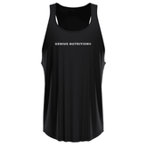 Genius Nutrition GN GYM Tank Top, black athletic sleeveless shirt with logo, designed for workout and gym training.