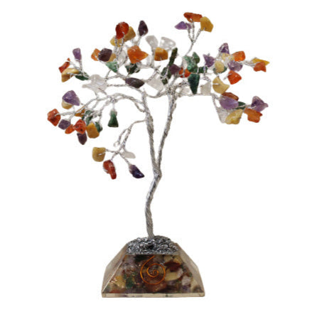 AW Gifts, Gemstone Tree with Orgonite Base - 80 Stones - Multi - GREEN LIFE CYPRUS