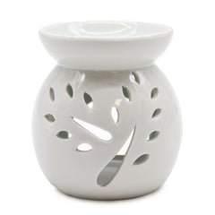 AW Gifts, Lrg Classic White Oil Burner - Tree Cut-out - GREEN LIFE CYPRUS