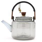 Glass Infuser Teapot with Steamer System Charcoal | 1000ml - GREEN LIFE CYPRUS