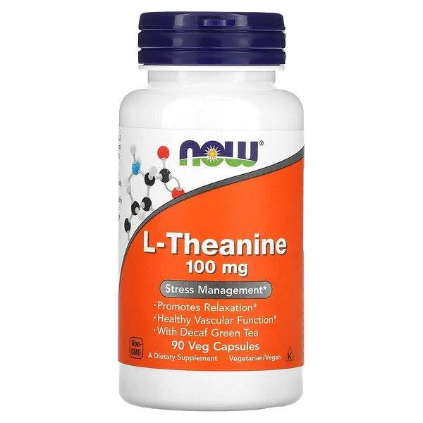 NOW Foods, L-Theanine, 100 mg, 90 Veg Capsules - GREEN LIFE CYPRUS