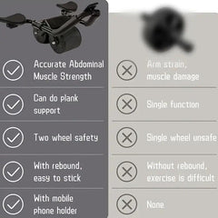 TEMU ab roller wheel and knee mat accessory for core workouts, featuring a blue ab roller and cushioned knee support.