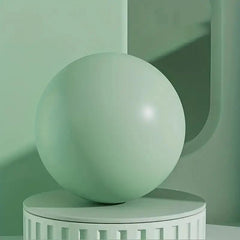 TEMU premium thick Pilates ball, 24.99cm diameter, exercise accessory shown in vibrant green color on a white background.