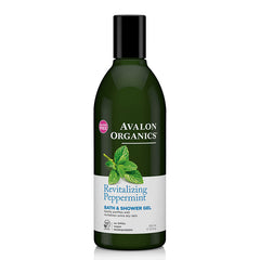 Bath & Shower Gel, Revitalizing Peppermint, 12 fl oz (355 ml) - Avalon Organics - GREEN LIFE CYPRUS