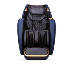 VIKING FITNESS A-632 massage chair in blue and black with padded armrests and ergonomic design for relaxation.