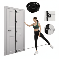 Resistance band door anchor from TEMU, space-saving fitness equipment for secure attachment during resistance training exercises.