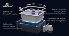 VIKING FITNESS MSpa Oslo modular outdoor spa hot tub with sleek design and comfortable seating, perfect for relaxing outdoors.