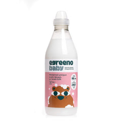 Egreeno baby fabric softener bottle showing 1-liter fragrance-free softening solution for delicate fabrics and baby clothes