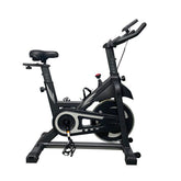 Viking Fitness S-600 spin bike viewed from the side, featuring adjustable seat and handlebars for indoor exercise workouts.
