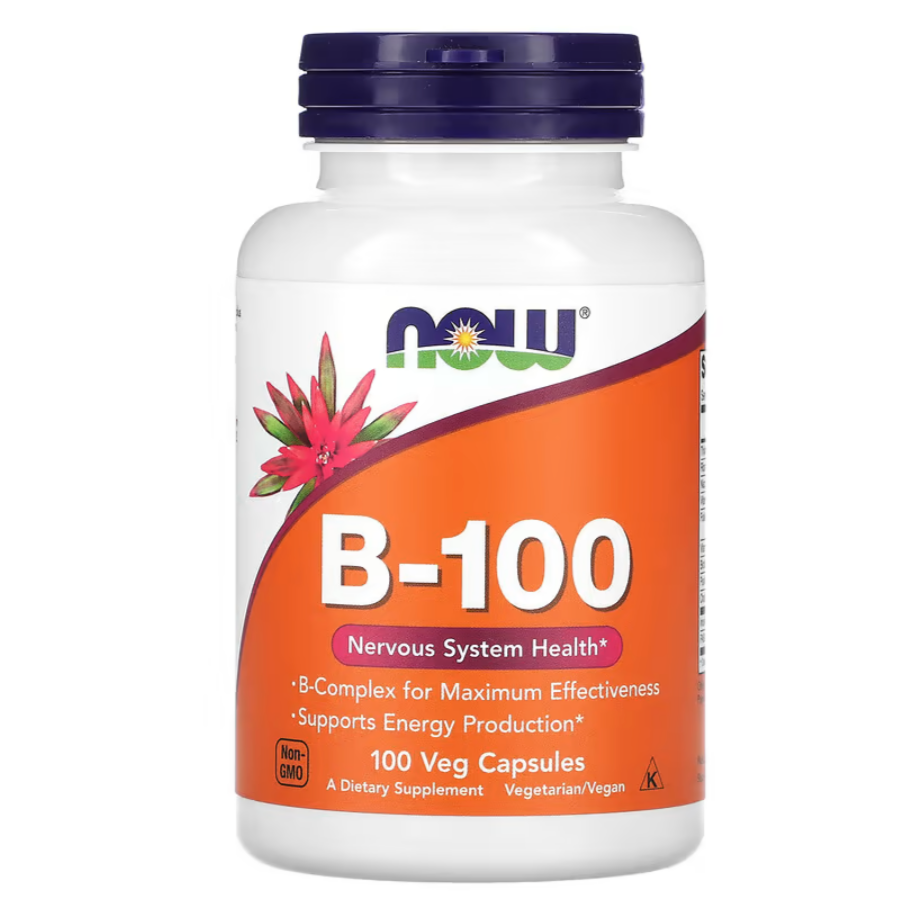 NOW Foods, B-100, 100 Veg Capsules - GREEN LIFE CYPRUS