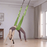 Aerial yoga rope and elastic stretching band from TEMU, fitness equipment for low back, handstand, and dance yoga exercises.