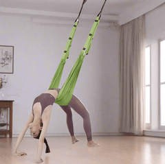 Aerial yoga rope and elastic stretching band from TEMU, fitness equipment for low back, handstand, and dance yoga exercises.