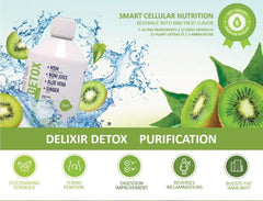 Screenshot of DETA ELIS DeLixir Detox supplement bottle with label and packaging details.