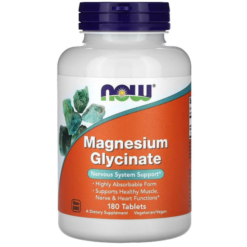 NOW Foods, Magnesium Glycinate, 200 mg, 180 Tablets (100 mg per Tablet) - GREEN LIFE CYPRUS