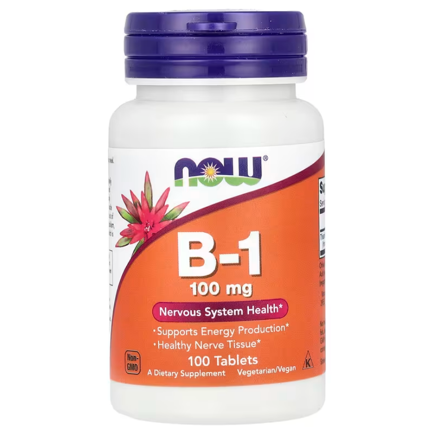 NOW Foods, B-1, 100 mg, 100 Tablets - GREEN LIFE CYPRUS
