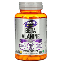 MKSTAVRINOS NOW Foods Beta-Alanine supplement in 120 veggie capsules for endurance and athletic performance.