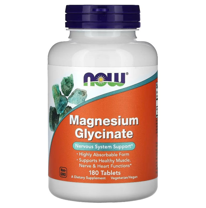NOW Foods, Magnesium Glycinate With BioPerine®, 180 Veg Capsules - GREEN LIFE CYPRUS