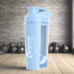 Genius Nutrition G-SHAKER 500ML protein shaker bottle with a secure lid and mixing ball for smooth beverage blending