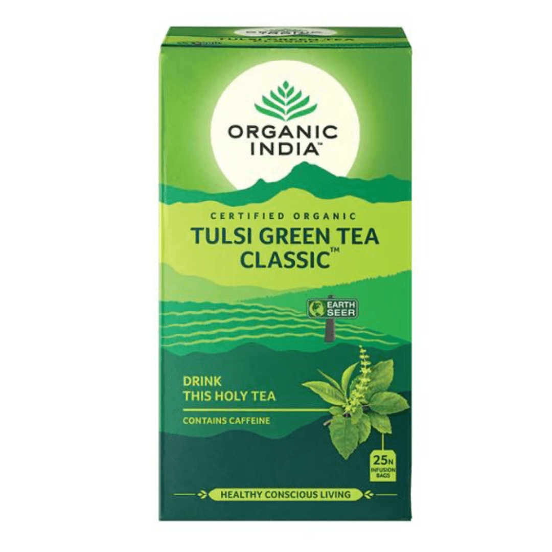 Organic India, BIO Tulsi Green Tea Classic, Contains Caffeine, 25 Infusion Bags - GREEN LIFE CYPRUS
