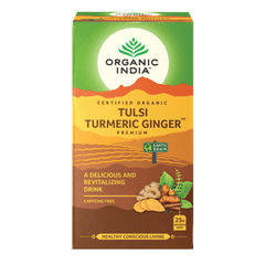Organic India, BIO Tulsi Turmeric Ginger Premium Tea, Caffeine-Free, 25 Infusion Bags - GREEN LIFE CYPRUS