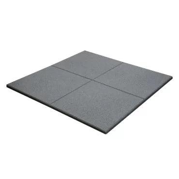 Grey rubber flooring tile from Viking Fitness, 100x100 cm and 2 cm thick, suitable for gym or sports flooring.