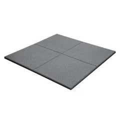Grey rubber flooring tile from Viking Fitness, 100x100 cm and 2 cm thick, suitable for gym or sports flooring.