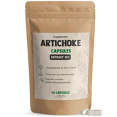 CUPLEMENT Artichoke Extract superfood capsules in a bottle, showcasing green capsules inside for dietary supplement use.