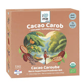 Organic cacao and carob vegan protein bars by ILOVE ME in a pack of three, showcasing the nutritious, natural snack bars.