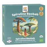 Organic Spirulina and Baobab Protein Bar by ILOVE ME, vegan superfood snack in a pack of three.