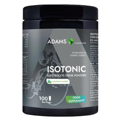 Adams Supplements isotonic electrolyte drink with coconut flavor in a 400g container, ideal for hydration and replenishing electrolytes.
