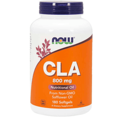 Now Foods CLA 800 mg softgels supplement bottle with 90 capsules, designed to support fat metabolism and overall health.