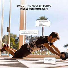 Silent abdominal wheel accessory by TEMU for core strengthening and abdominal muscle training, shown with black wheel and handles.