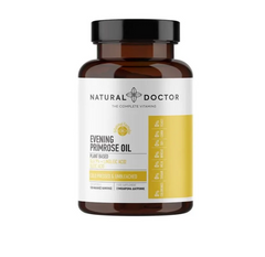 VITAREA Natural Doctor Evening Primrose Oil supplement, 120 soft capsules for hormonal balance and skin support.