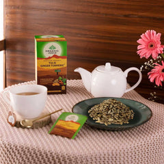 Organic India, BIO Tulsi Turmeric Ginger Premium Tea, Caffeine-Free, 25 Infusion Bags - GREEN LIFE CYPRUS