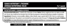 L-THEANINE 60 Caps/60 Serv, Genius Nutrition - GREEN LIFE CYPRUS