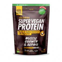 Iswari, BIO Super Vegan Protein, Mocha & Ceylon Cinnamon with Digenzyme, Gluten Free, 400g
