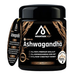 MountainDrop, Shilajit 25g Blend with Ashwagandha & Raw Chestnut Honey, 350g