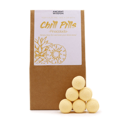 AW Gifts Chill Pills gift pack featuring pineapple-flavored pinacolada candies in a 350g package.