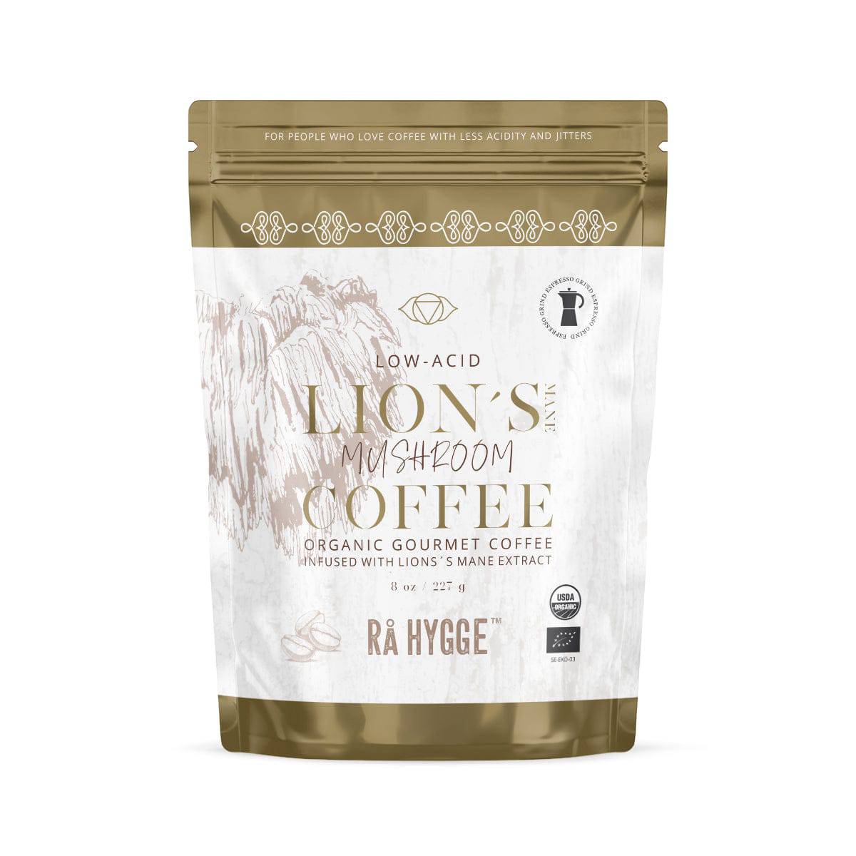Rå Hygge, BIO Lions Mane Mushroom Coffee, Espresso Ground, 227g - GREEN LIFE CYPRUS