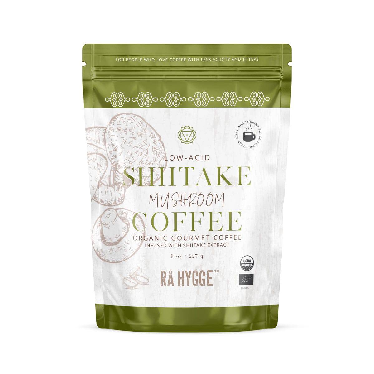 Rå Hygge, BIO Shiitake Mushroom Coffee, Filter Ground, 227g - GREEN LIFE CYPRUS