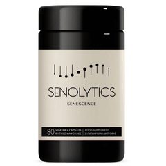 VITAREA Natural Doctor Senolytics supplement bottle with 80 vegan capsules, featuring label design and product details.