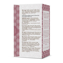 Herbalistas RA Hygge BIO Spice It Up herbal tea with Tremella in a box, featuring 16 tea bags and a spice-themed background.
