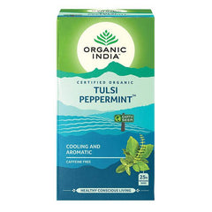 Organic India, BIO Tulsi Peppermint Tea, Caffeine-Free, 25 Infusion Bags - GREEN LIFE CYPRUS