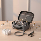 TEMU cupping and relaxation kit with vacuum cups and manual pump for muscle relief and stress relaxation.