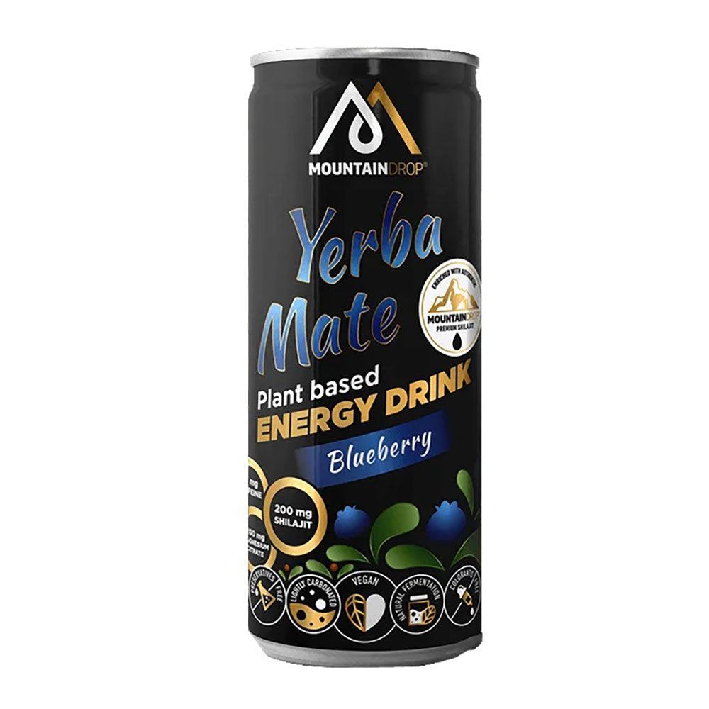MountainDrop, Yerba Mate Blueberry Herbal Energy Drink Blend with Magnesium & Shilajit, 330ml - GREEN LIFE CYPRUS