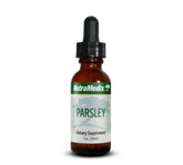 Sentosa Nutramedix Parsley Detox supplement bottle with label showing herbal supplement for detox and cleansing.