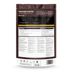 Vivo Life Magic Organic Coffee with Lion’s Mane mushroom in a coffee bag, showcasing the product packaging and branding.
